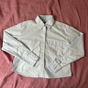 Banana republic boxy crop button down shirt